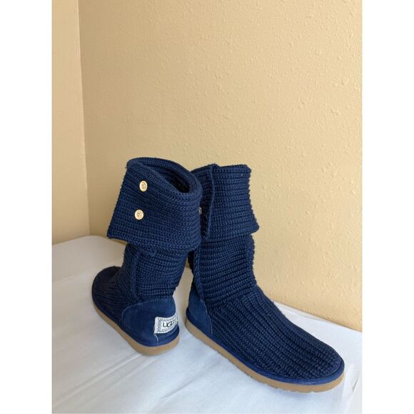 UGG Ugg Australia Classic Argyle Knit Pull On Boots SZ 8 - Picture 1 of 11